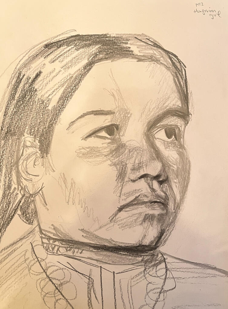 Belgian girl 2026, graphite on paper