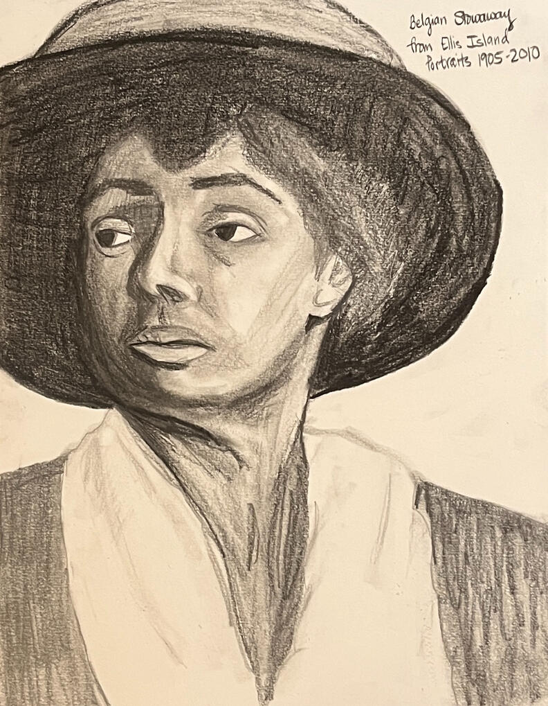 Belgian Woman 2026, graphite on paper